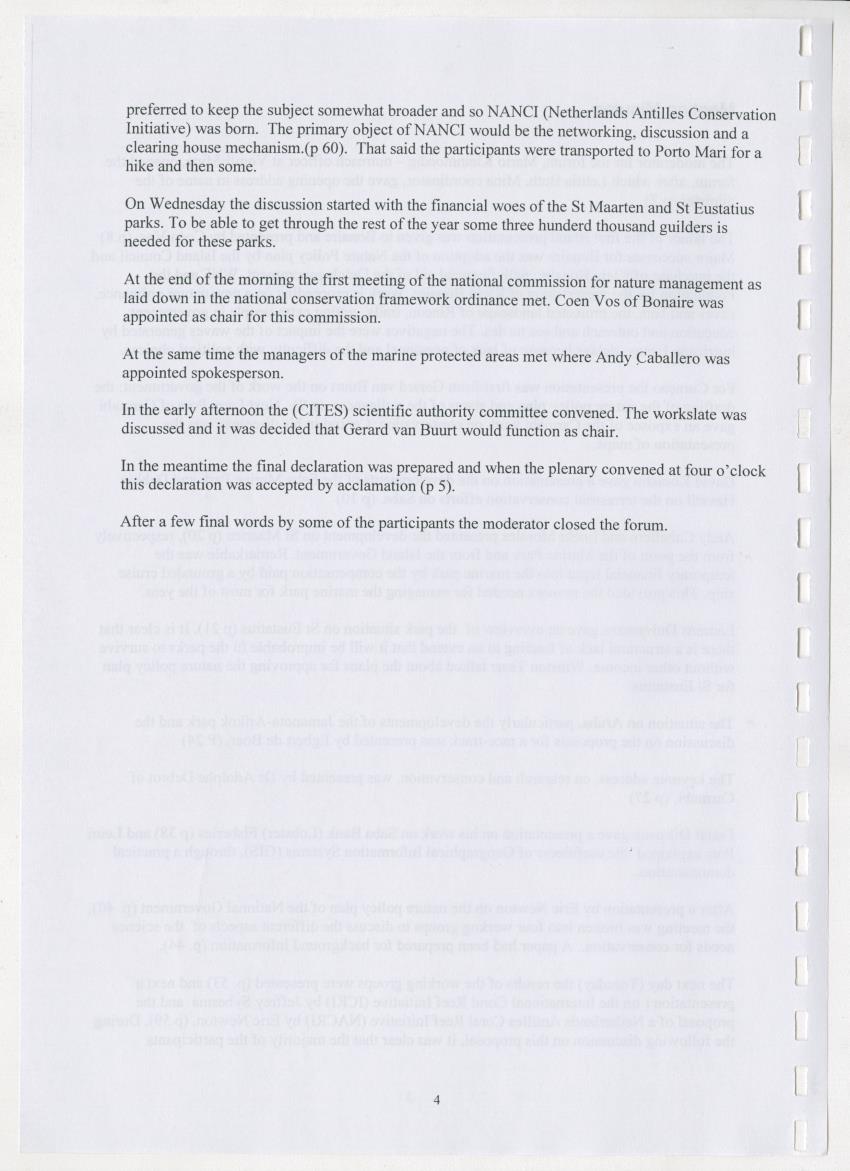 The Antillean National Nature Forum 2000 - New Page