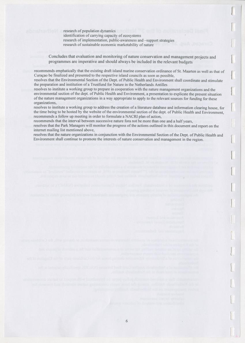 The Antillean National Nature Forum 2000 - New Page