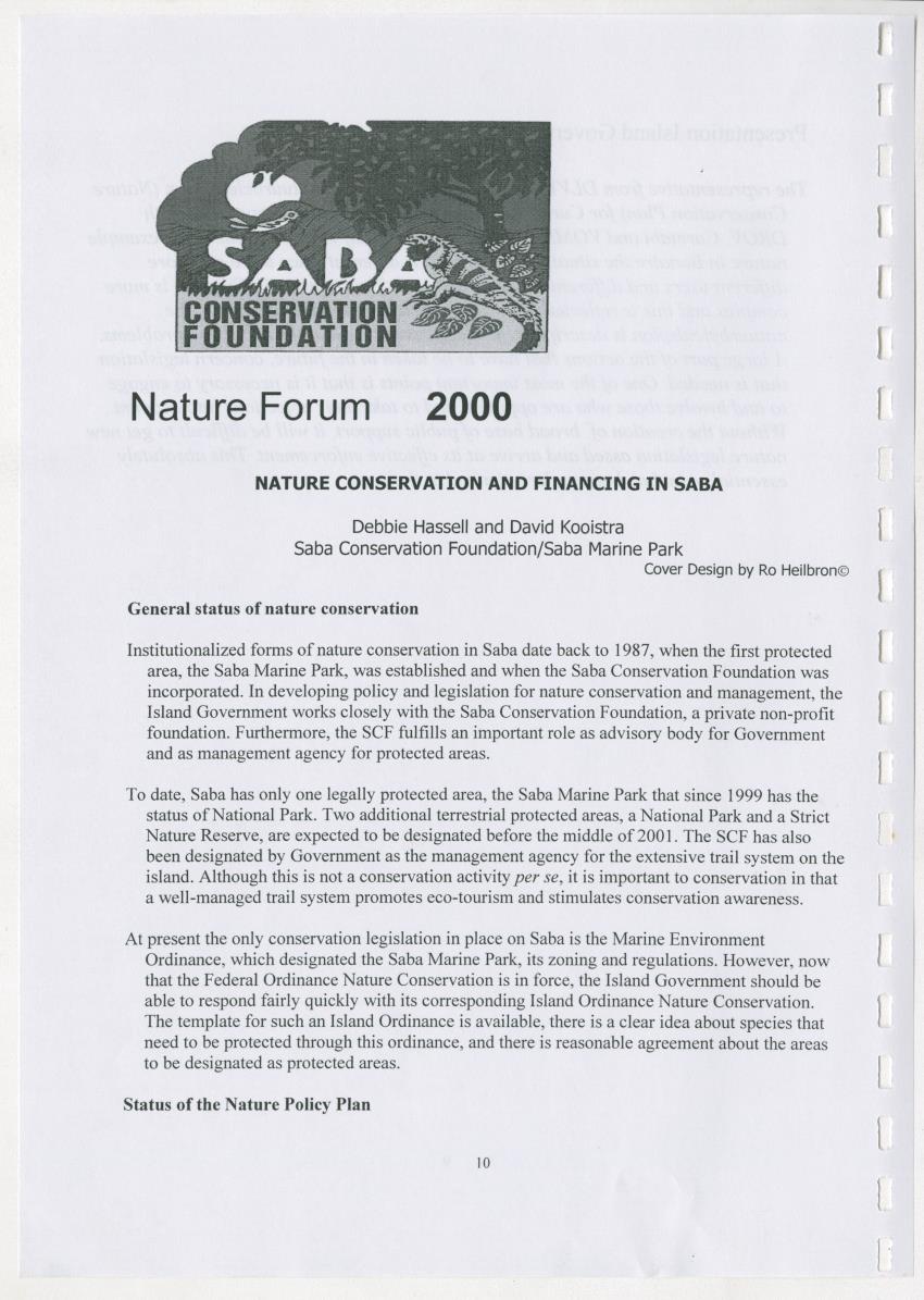 The Antillean National Nature Forum 2000 - New Page