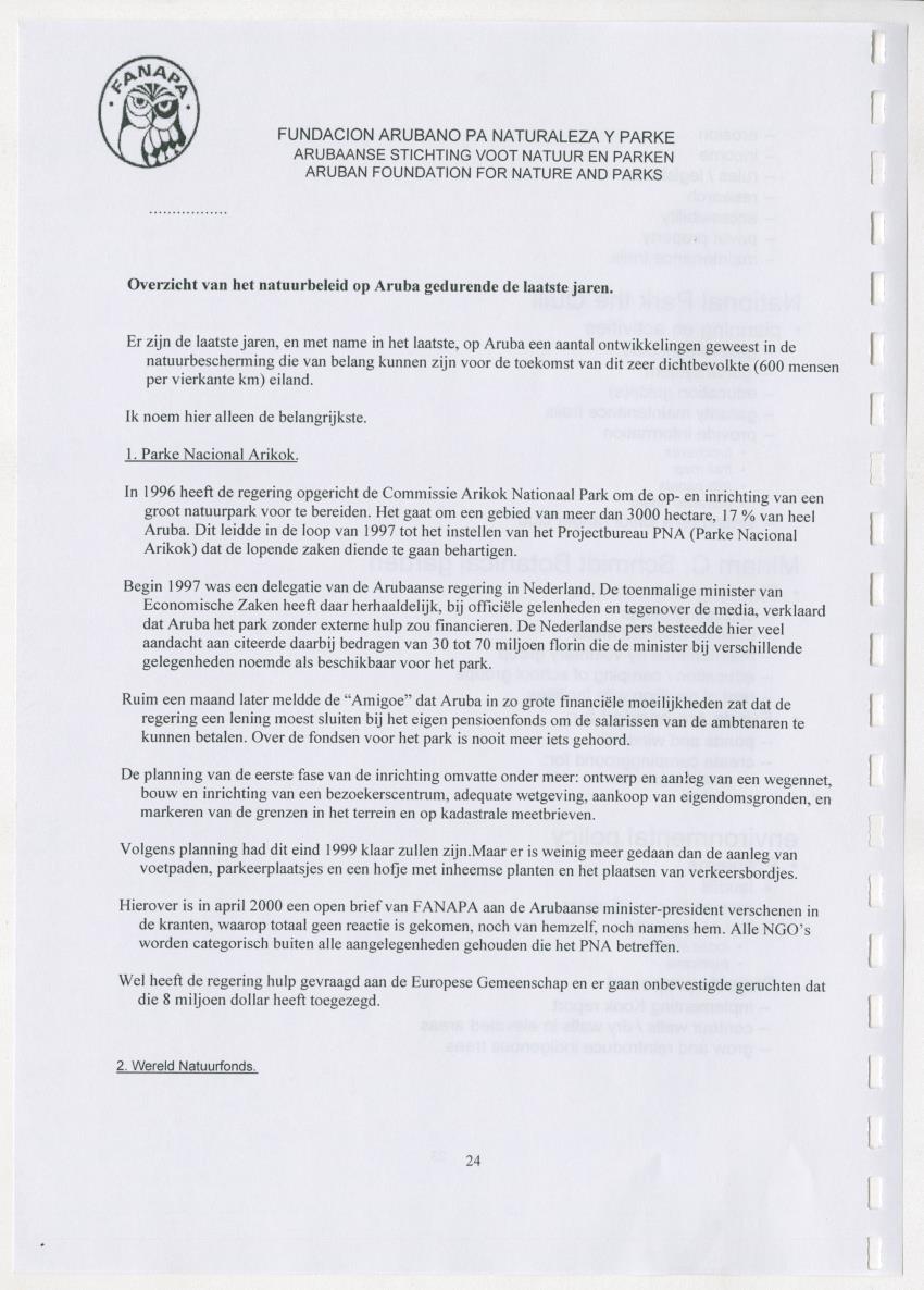 The Antillean National Nature Forum 2000 - New Page