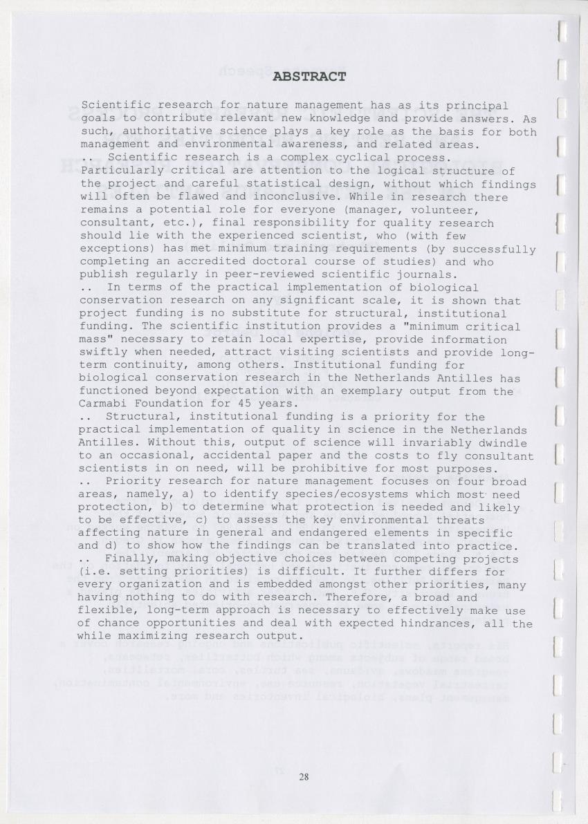 The Antillean National Nature Forum 2000 - New Page