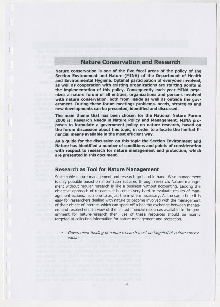 The Antillean National Nature Forum 2000 - New Page