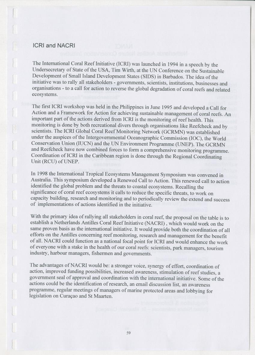 The Antillean National Nature Forum 2000 - New Page