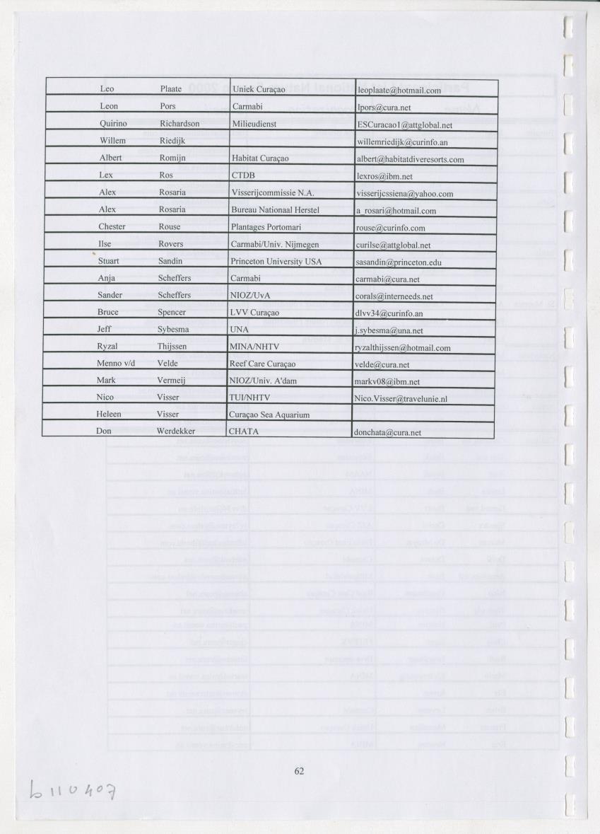 The Antillean National Nature Forum 2000 - New Page