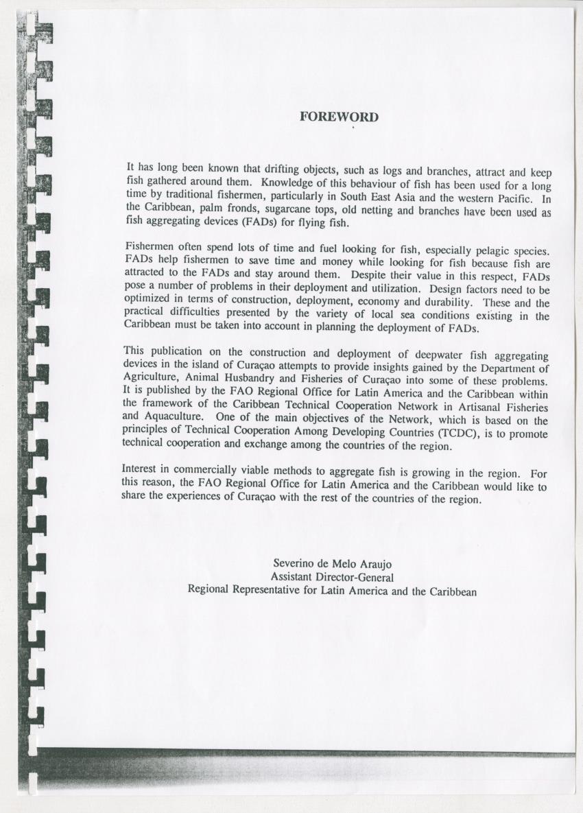 Z-The Construction and Deployment of Deep Water Fish Aggregating Devices in the Island of Curacao - New Page
