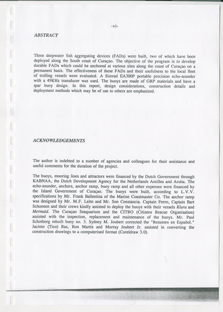 Z-The Construction and Deployment of Deep Water Fish Aggregating Devices in the Island of Curacao - New Page