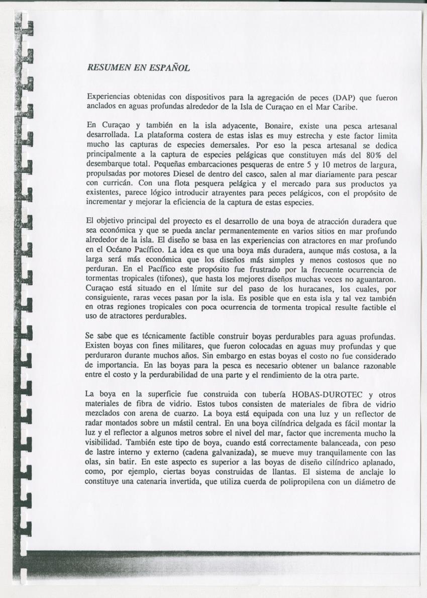 Z-The Construction and Deployment of Deep Water Fish Aggregating Devices in the Island of Curacao - New Page