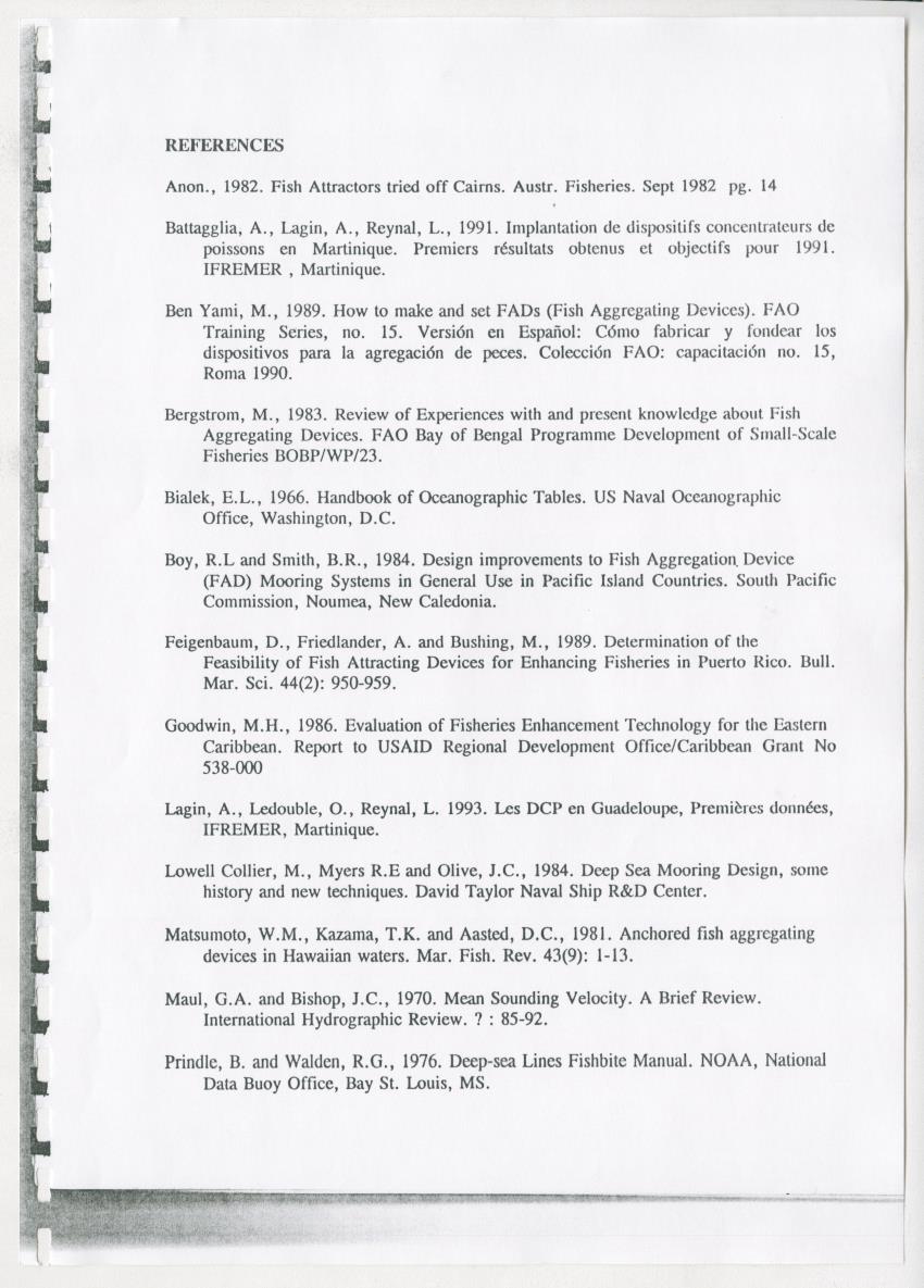 Z-The Construction and Deployment of Deep Water Fish Aggregating Devices in the Island of Curacao - New Page