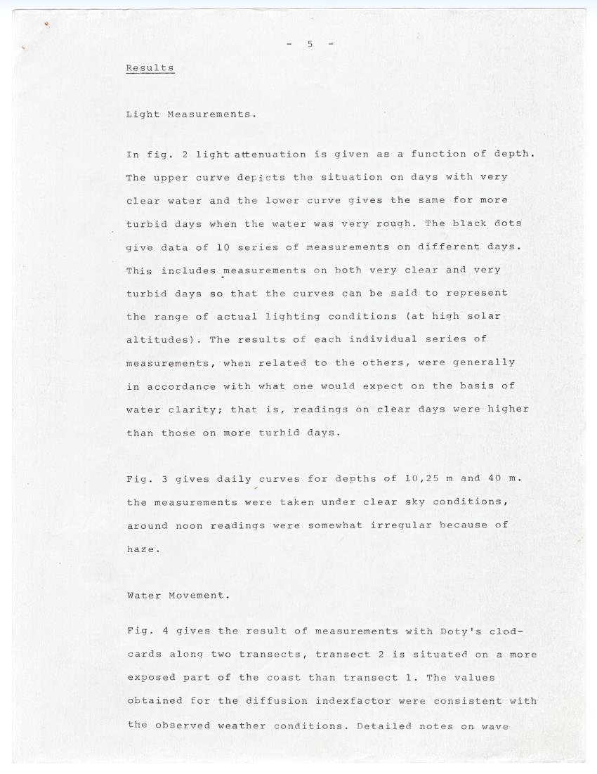 Quantum light measurements and observations on water movement along the Curacao fore reef slope - New Page