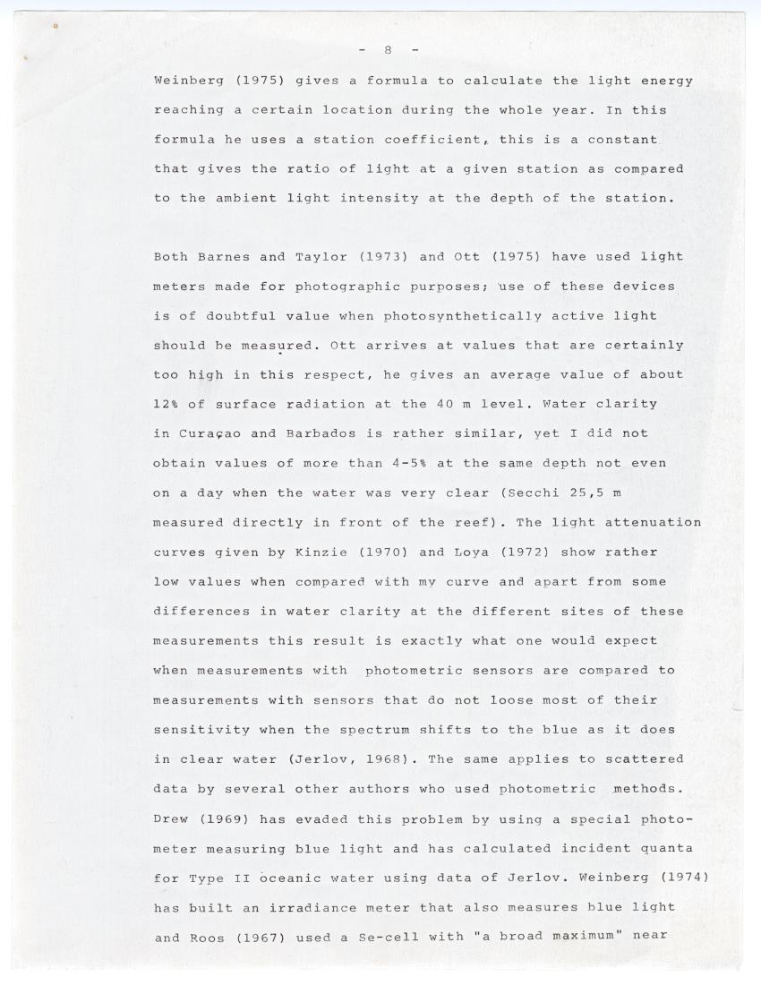 Quantum light measurements and observations on water movement along the Curacao fore reef slope - New Page