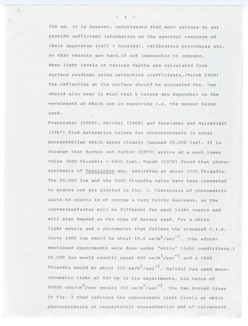 Quantum light measurements and observations on water movement along the Curacao fore reef slope - New Page