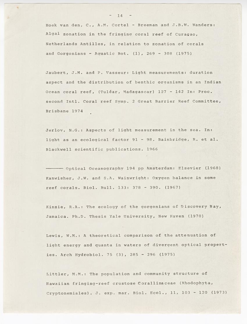 Quantum light measurements and observations on water movement along the Curacao fore reef slope - New Page