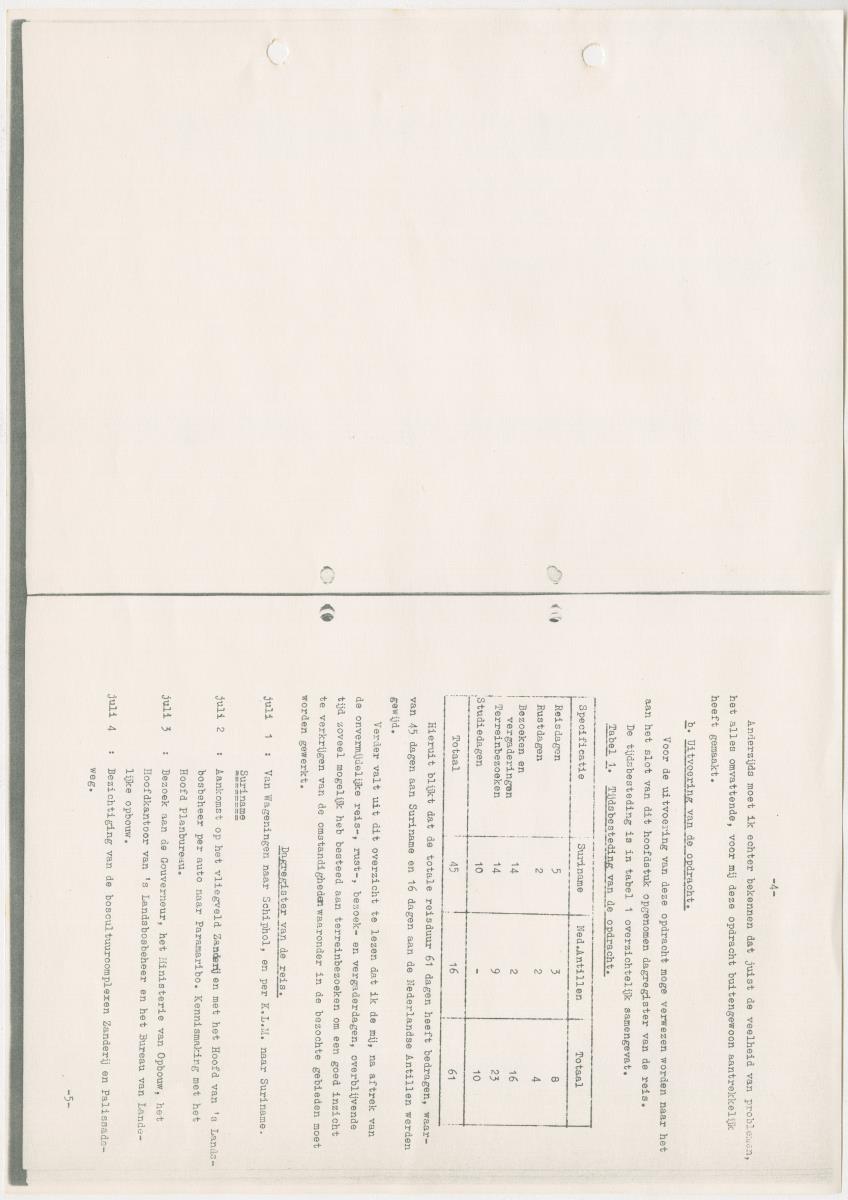 Z-Rapport over het gedurende de maanden juli en augustus 1961 in Suriname en de Nederlandse Antillen ten behoeve van het tien jaren plan verrichte onderzoek op het gebied van de Bosbouw - New Page