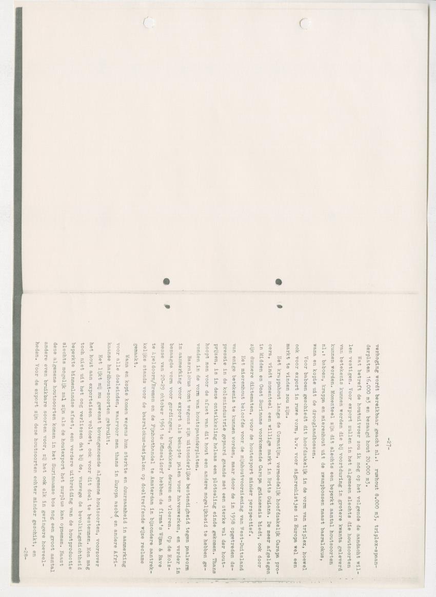 Z-Rapport over het gedurende de maanden juli en augustus 1961 in Suriname en de Nederlandse Antillen ten behoeve van het tien jaren plan verrichte onderzoek op het gebied van de Bosbouw - New Page