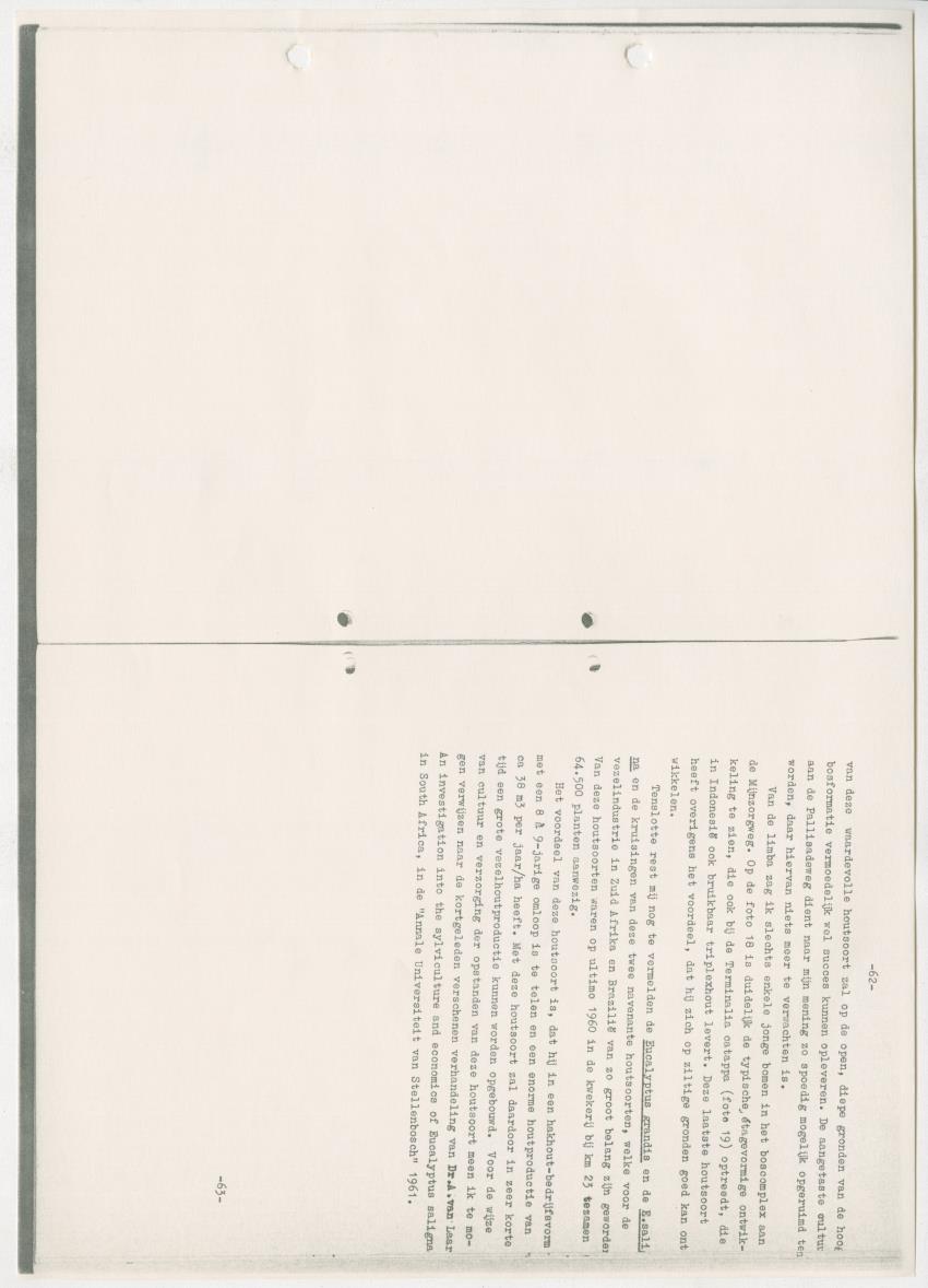 Z-Rapport over het gedurende de maanden juli en augustus 1961 in Suriname en de Nederlandse Antillen ten behoeve van het tien jaren plan verrichte onderzoek op het gebied van de Bosbouw - New Page