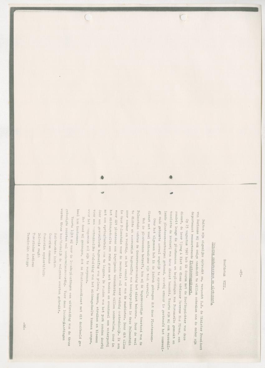 Z-Rapport over het gedurende de maanden juli en augustus 1961 in Suriname en de Nederlandse Antillen ten behoeve van het tien jaren plan verrichte onderzoek op het gebied van de Bosbouw - New Page