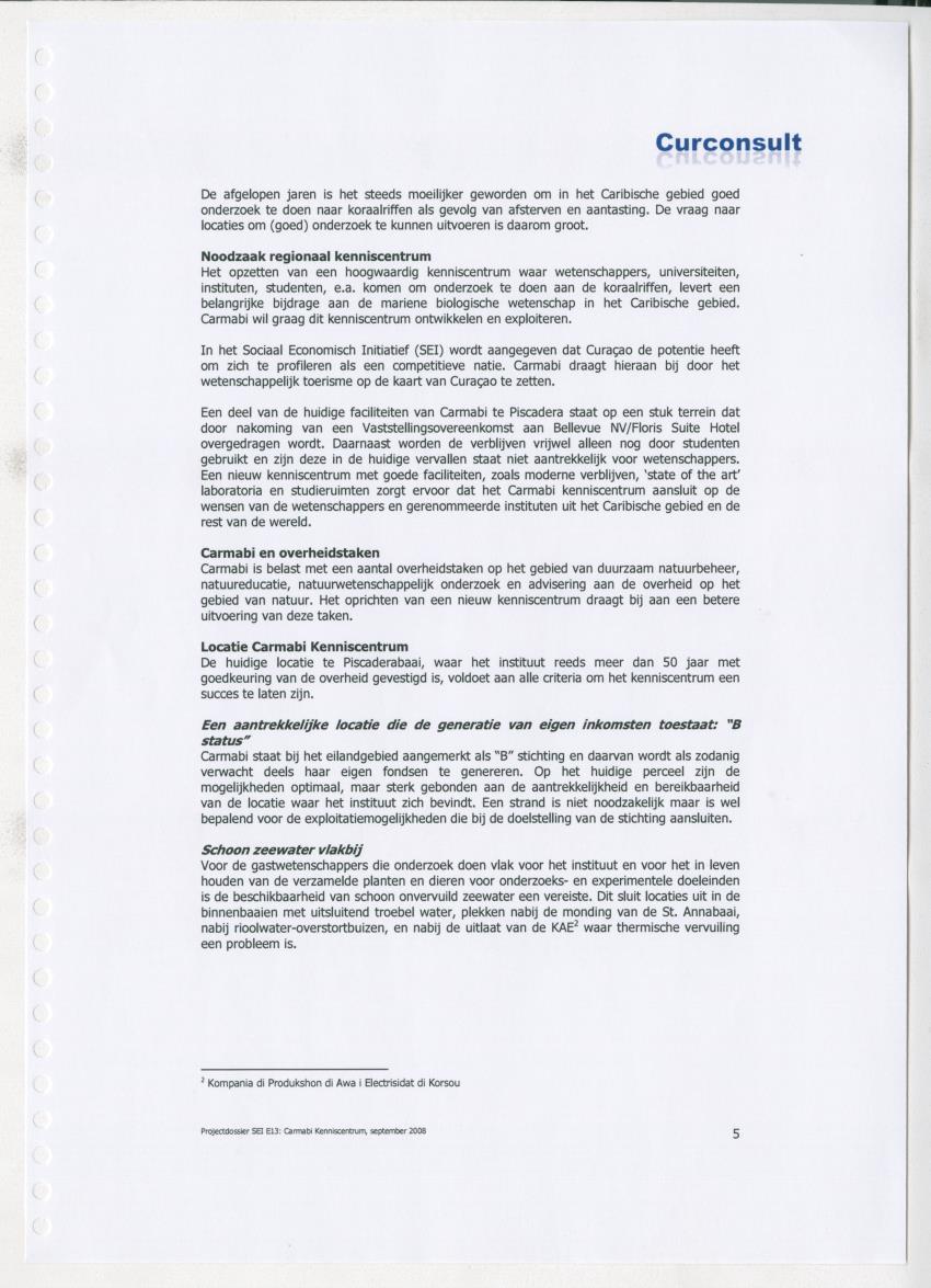 Projectdossier (SEI E13) Carmabi Kenniscentrum - New Page