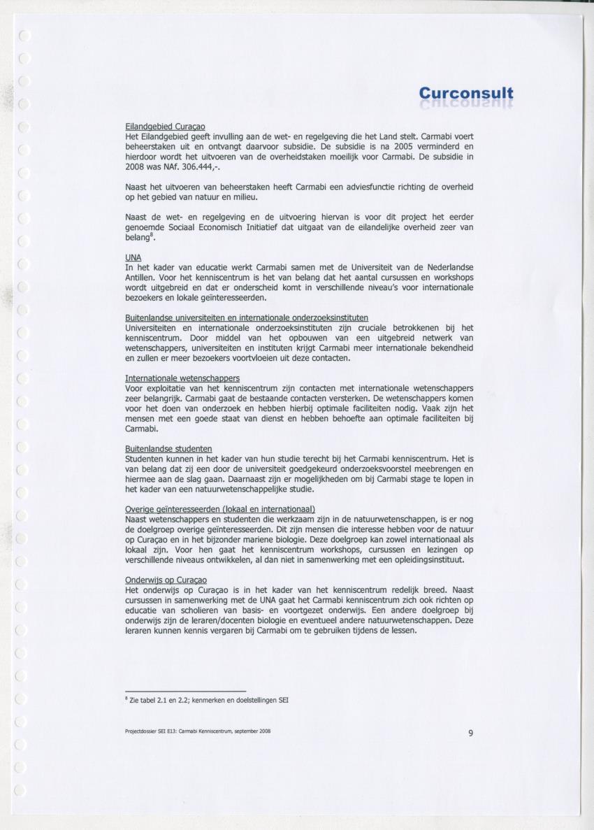 Projectdossier (SEI E13) Carmabi Kenniscentrum - New Page