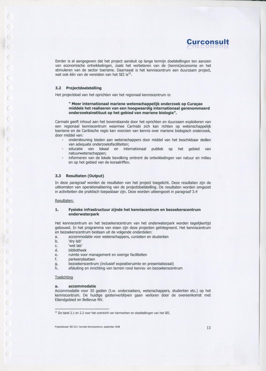 Projectdossier (SEI E13) Carmabi Kenniscentrum - New Page
