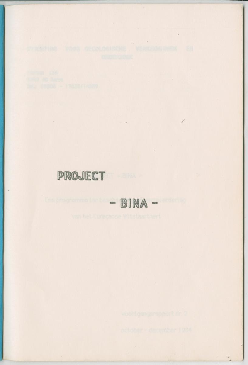 Project Bina, voortgangsrapport nr 2 - New Page