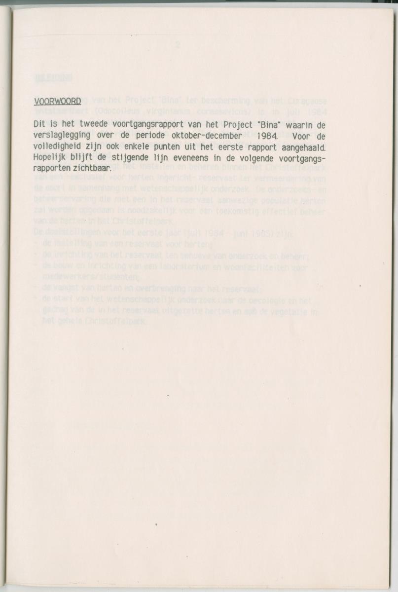 Project Bina, voortgangsrapport nr 2 - New Page