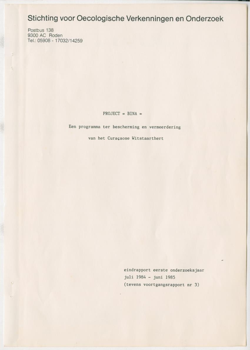 Project Bina, voortgangsrapport nr 3 - New Page