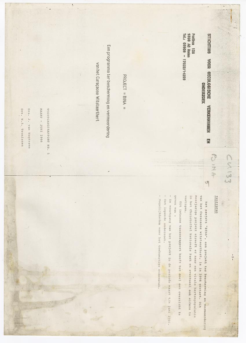 Project Bina, voortgangsrapport nr 5 - New Page