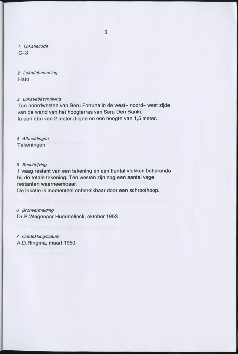 Inventarisatielijst Rotskunst Curacao - New Page