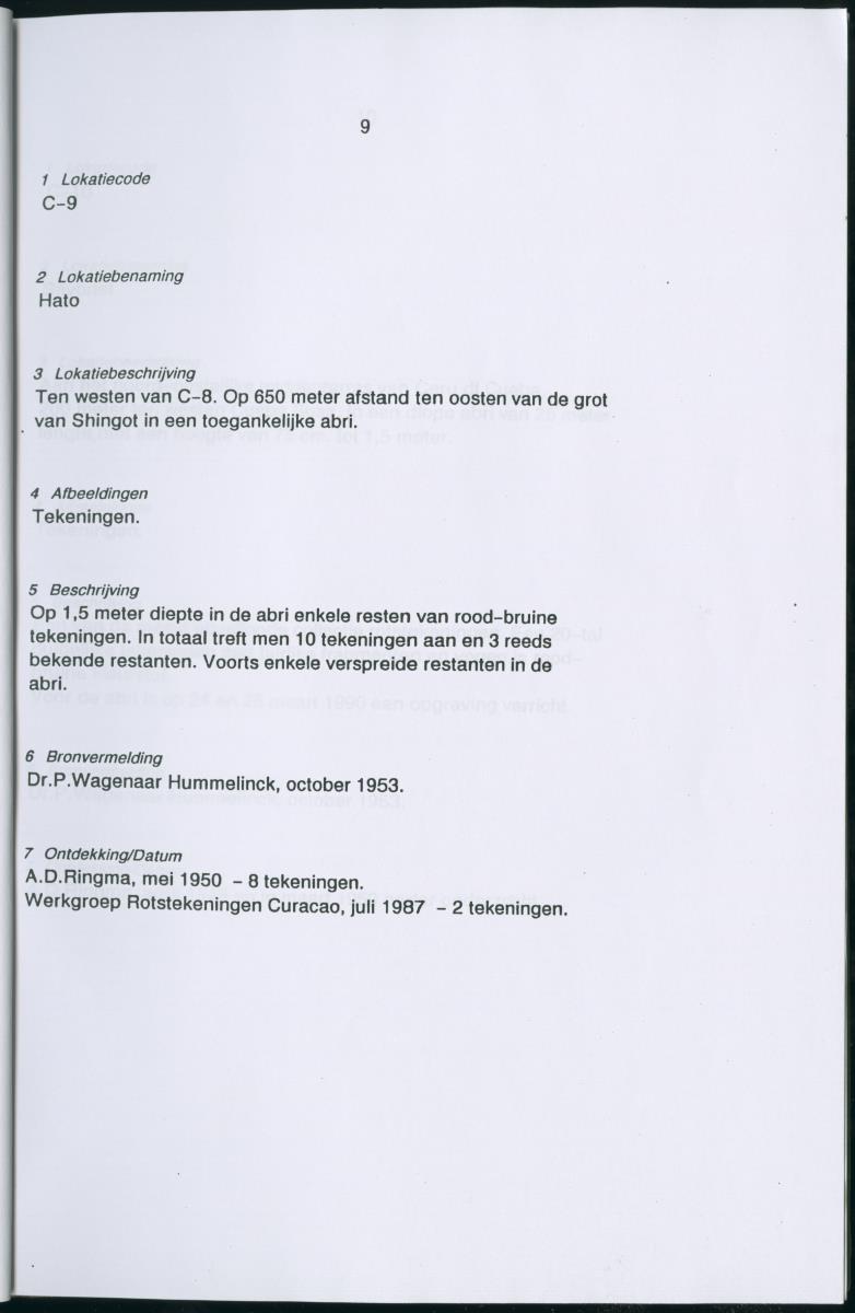 Inventarisatielijst Rotskunst Curacao - New Page