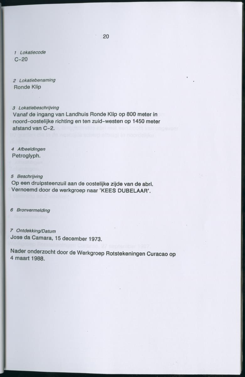 Inventarisatielijst Rotskunst Curacao - New Page