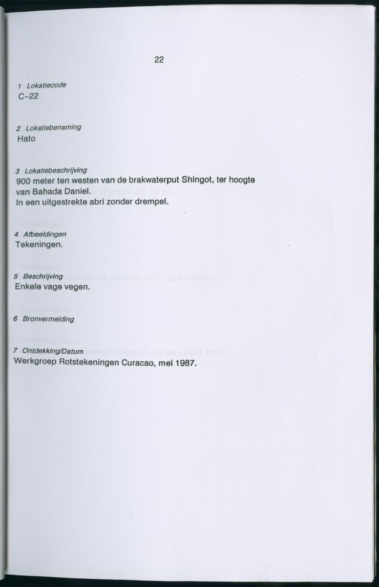 Inventarisatielijst Rotskunst Curacao - New Page