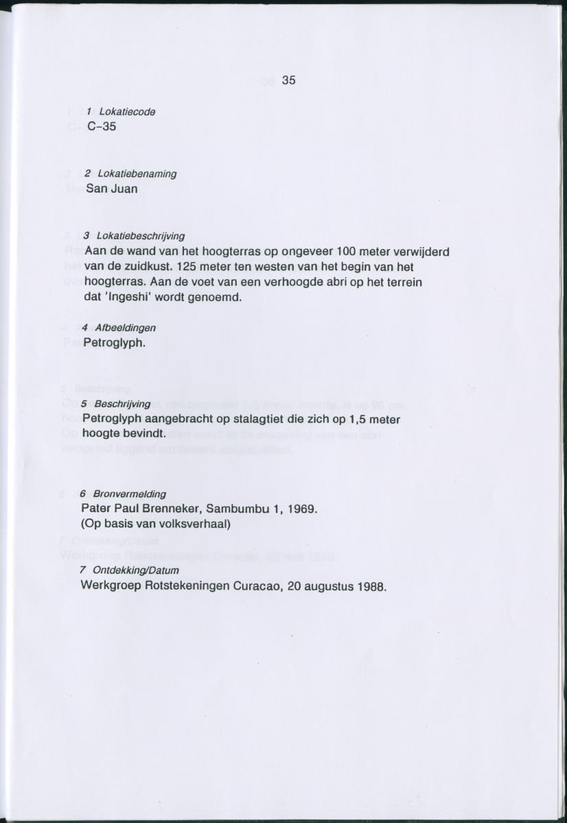 Inventarisatielijst Rotskunst Curacao - New Page