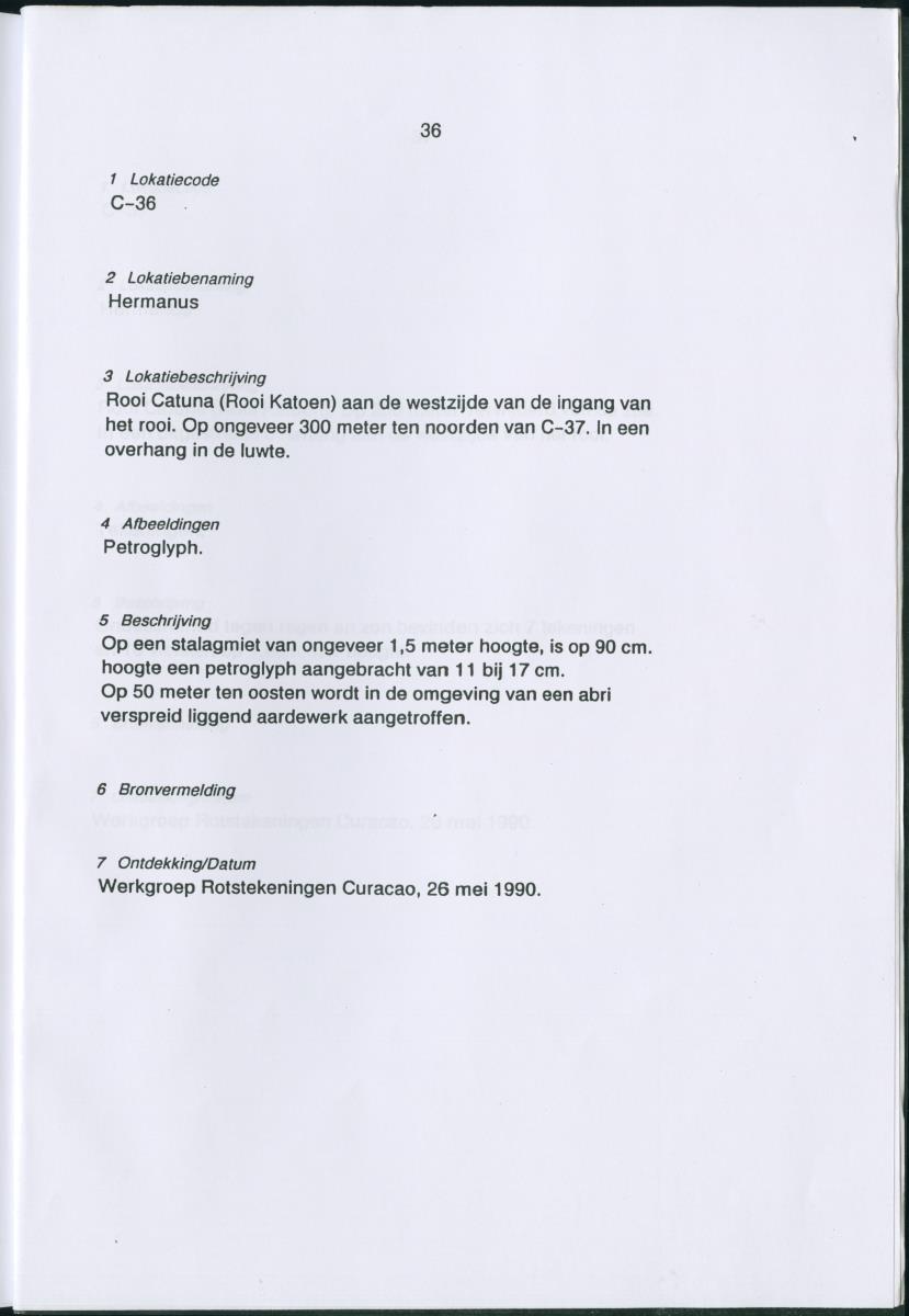 Inventarisatielijst Rotskunst Curacao - New Page