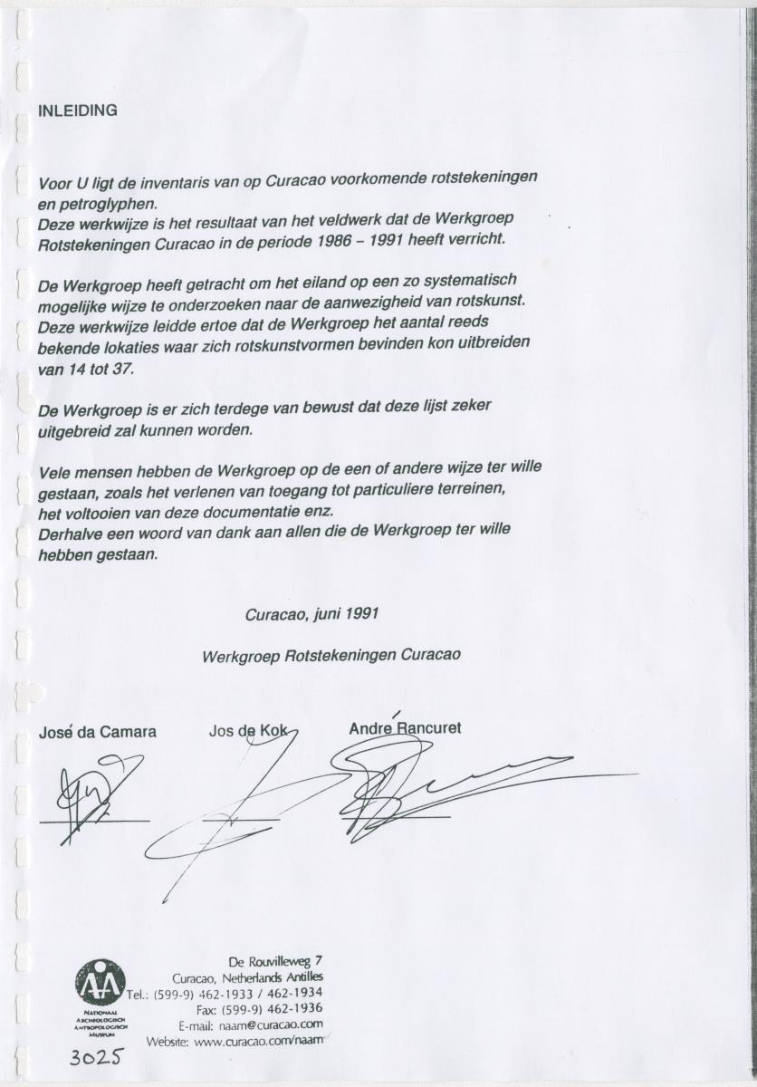 Inventarisatielijst Rotskunst Curacao - New Page