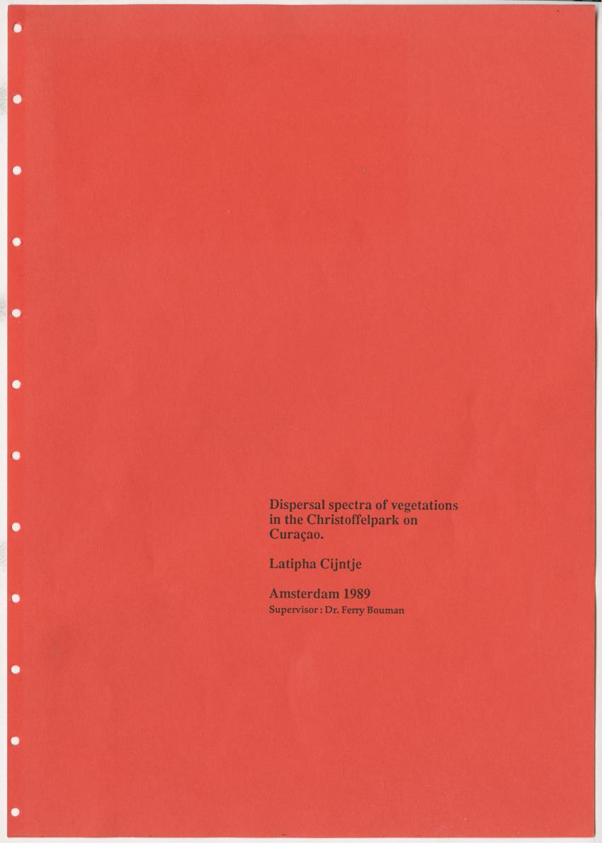 Z Dispersal spectra of vegetations in the Christoffelpark on Curacao - New Page