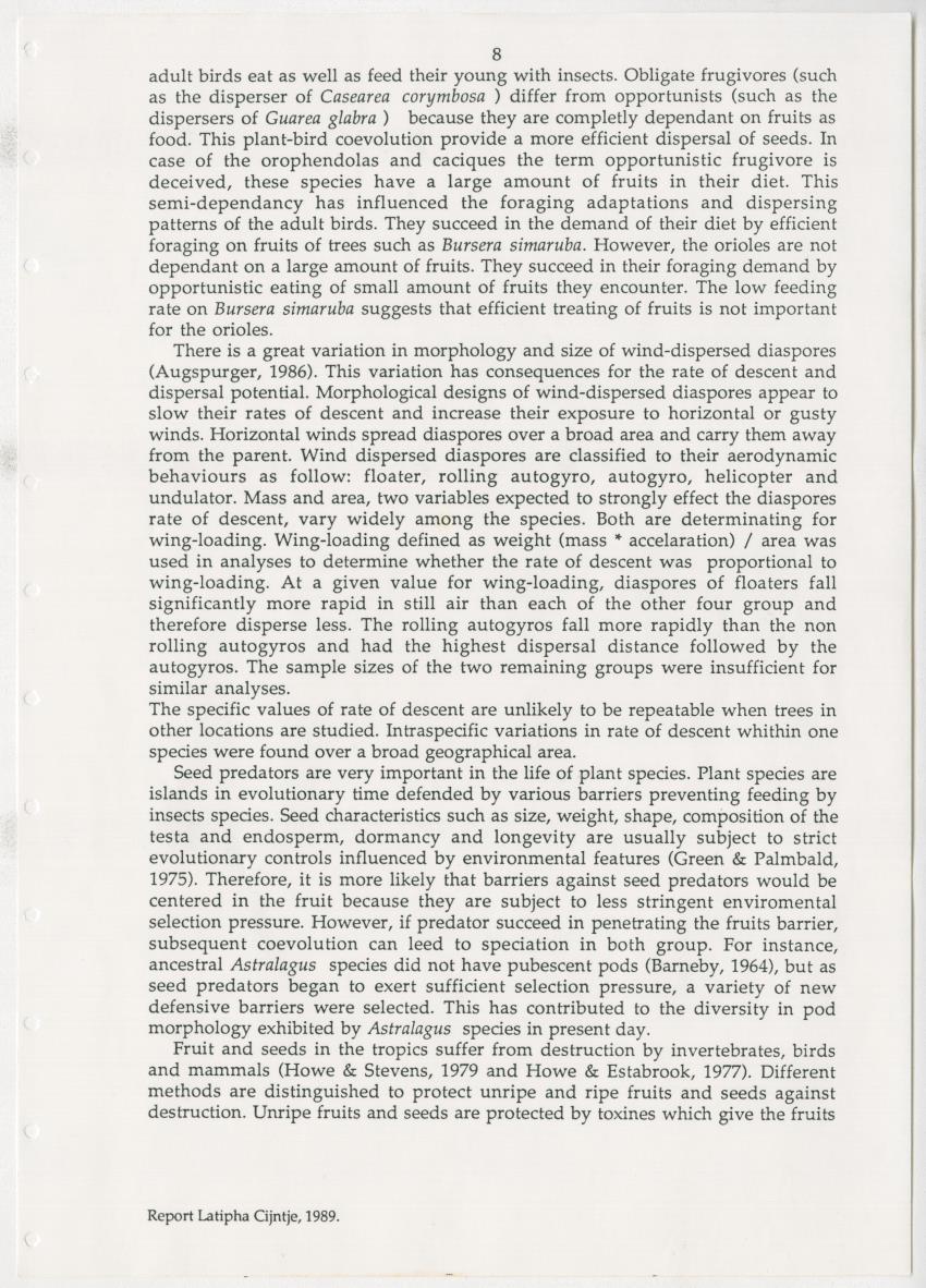 Z Dispersal spectra of vegetations in the Christoffelpark on Curacao - New Page