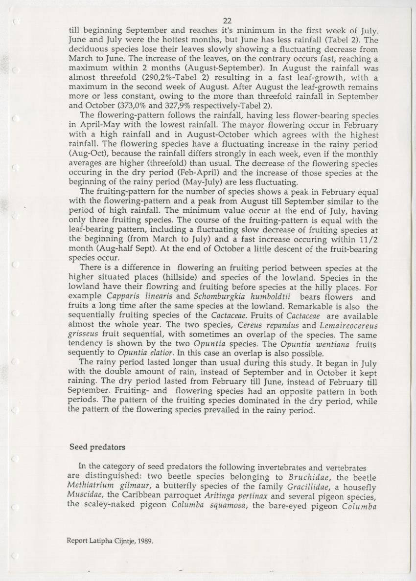Z Dispersal spectra of vegetations in the Christoffelpark on Curacao - New Page