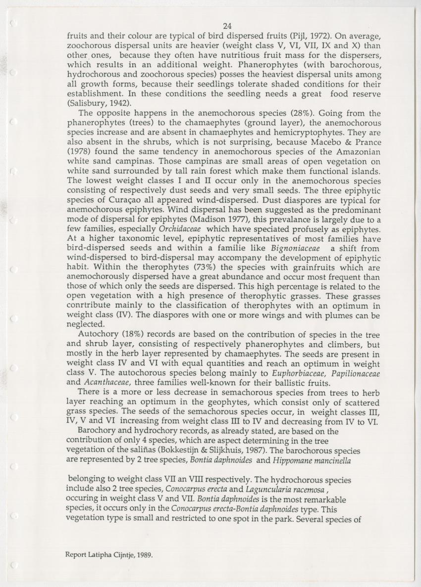 Z Dispersal spectra of vegetations in the Christoffelpark on Curacao - New Page