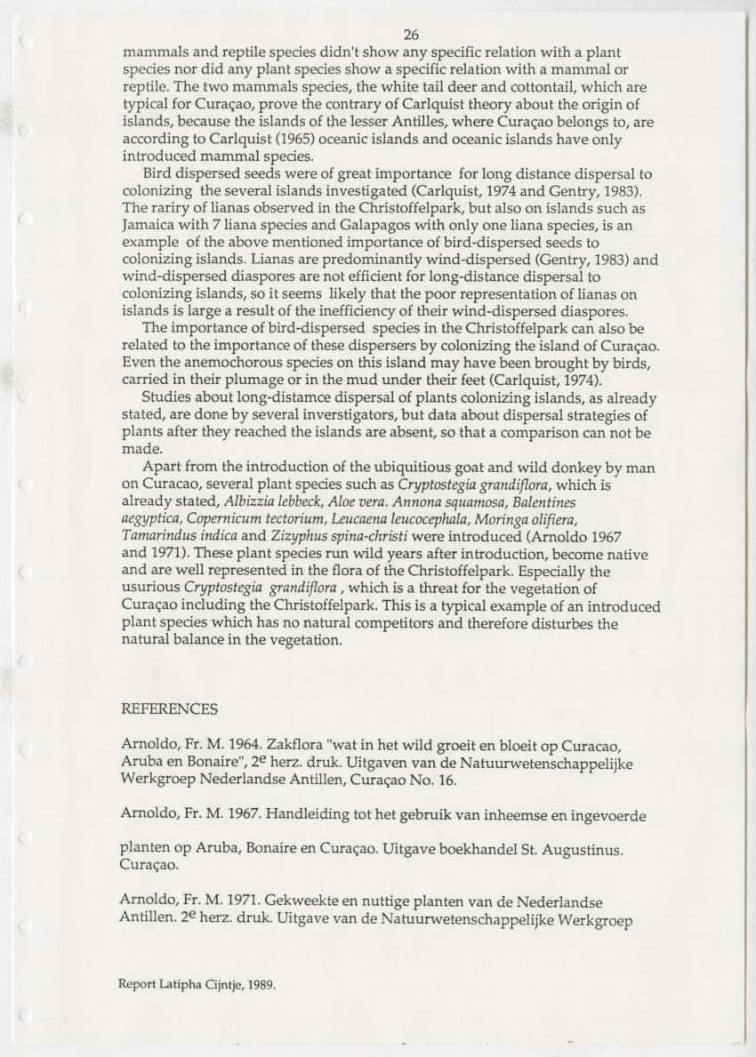 Z Dispersal spectra of vegetations in the Christoffelpark on Curacao - New Page