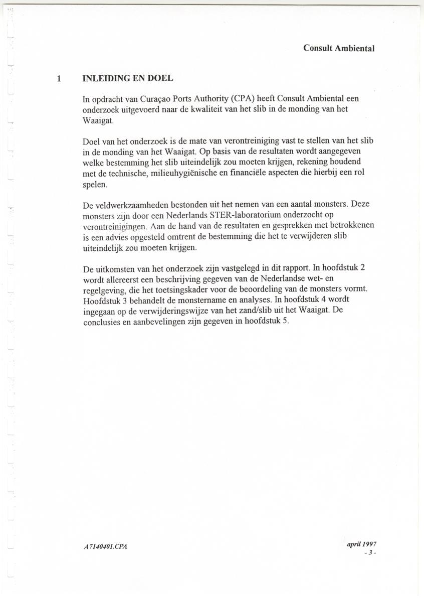 Z Curacao Ports Authority - Onderzoek slibkwaliteit monding Waaigat - New Page