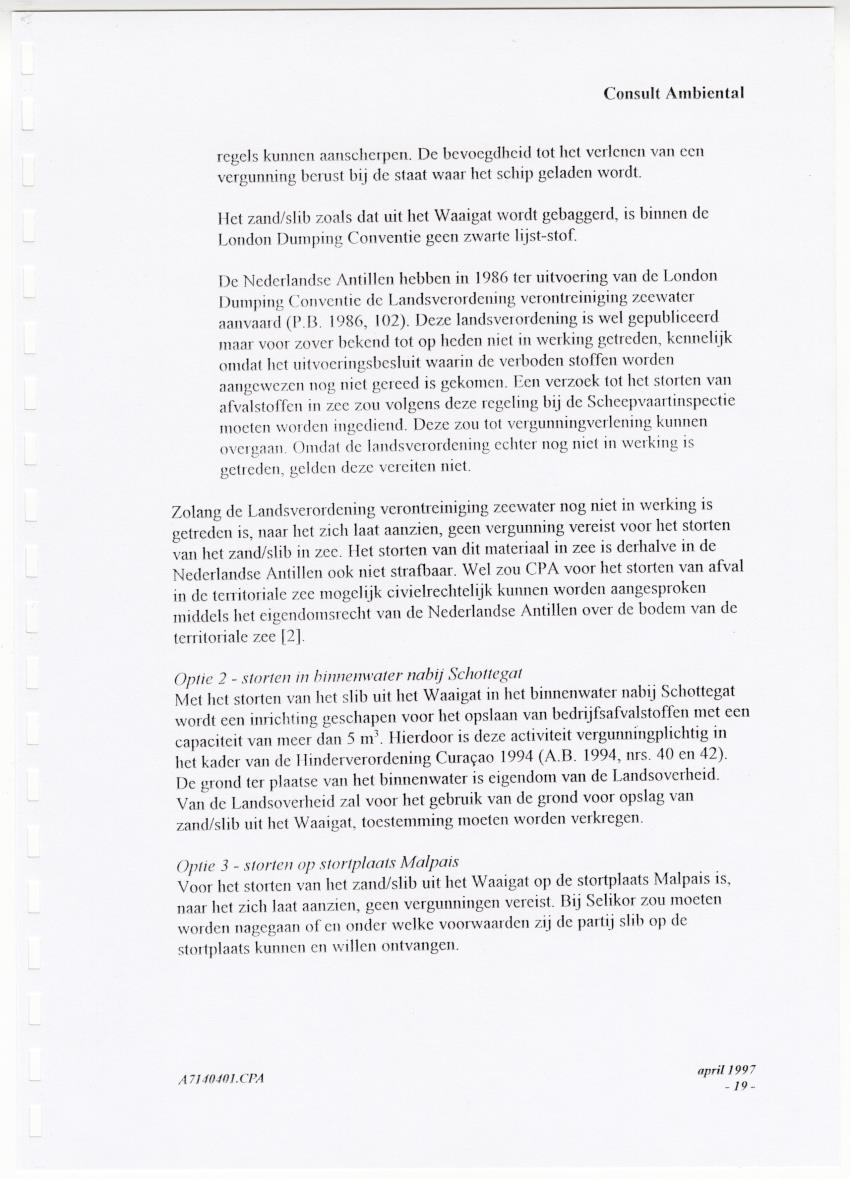 Z Curacao Ports Authority - Onderzoek slibkwaliteit monding Waaigat - New Page