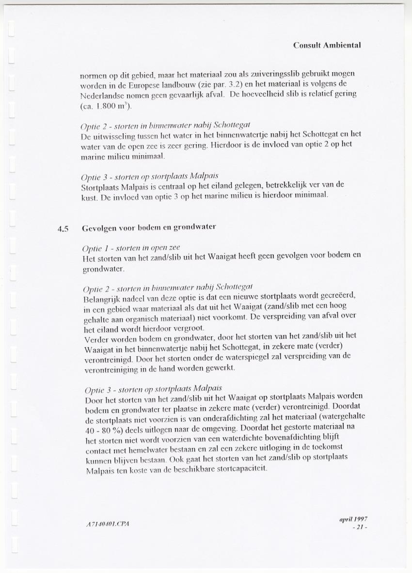 Z Curacao Ports Authority - Onderzoek slibkwaliteit monding Waaigat - New Page