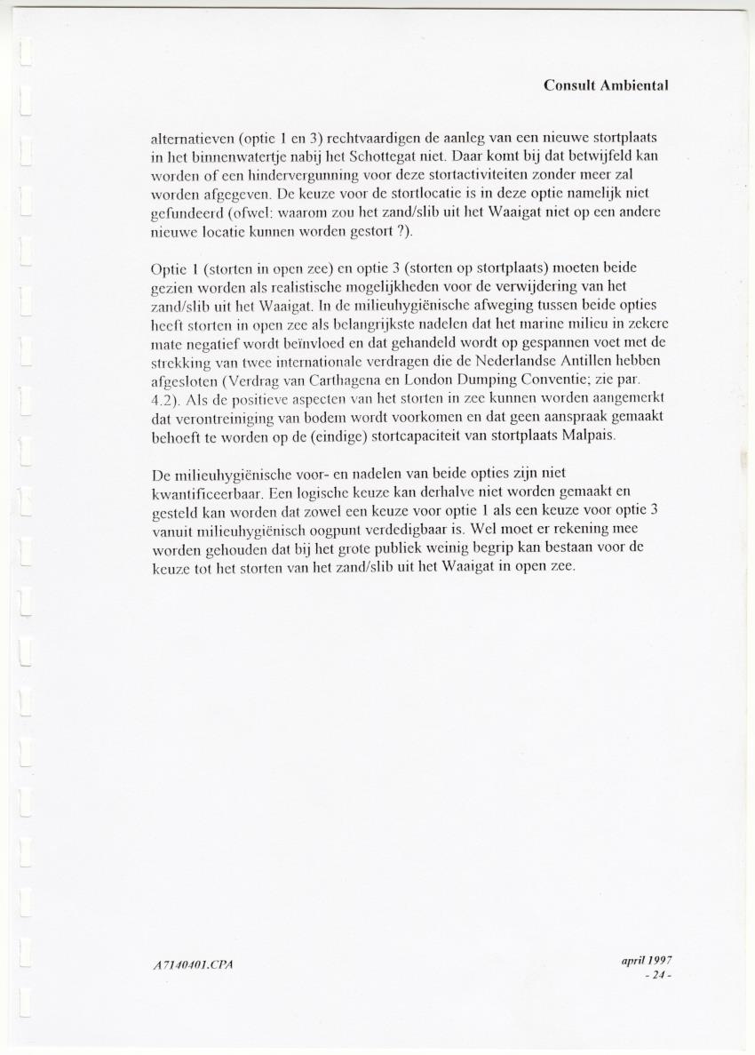 Z Curacao Ports Authority - Onderzoek slibkwaliteit monding Waaigat - New Page