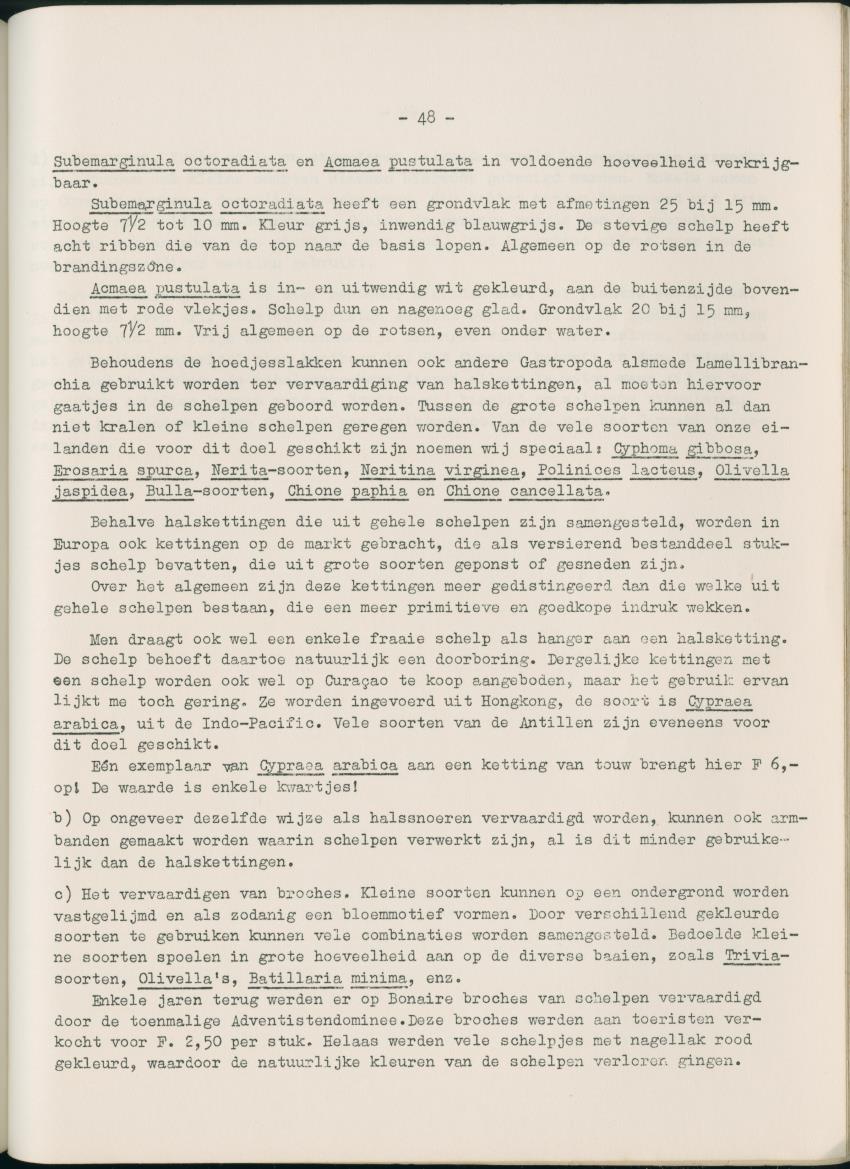 Z  Rapport betreffende het economisch gebruik van weekdieren van de Nederlandse Antillen - New Page