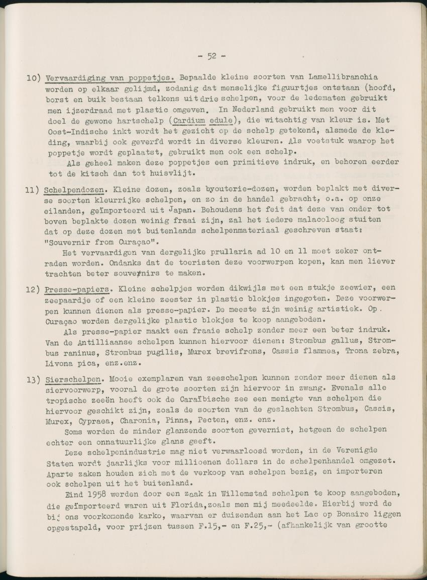 Z  Rapport betreffende het economisch gebruik van weekdieren van de Nederlandse Antillen - New Page