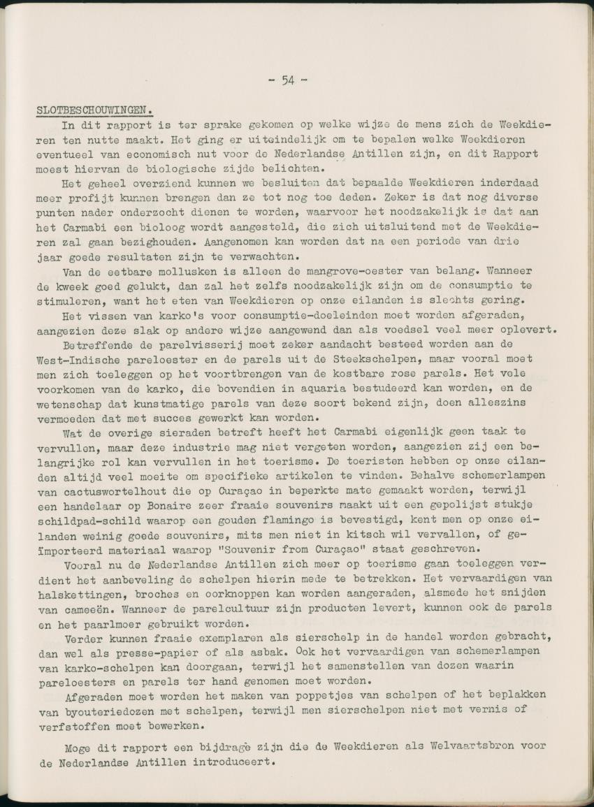 Z  Rapport betreffende het economisch gebruik van weekdieren van de Nederlandse Antillen - New Page