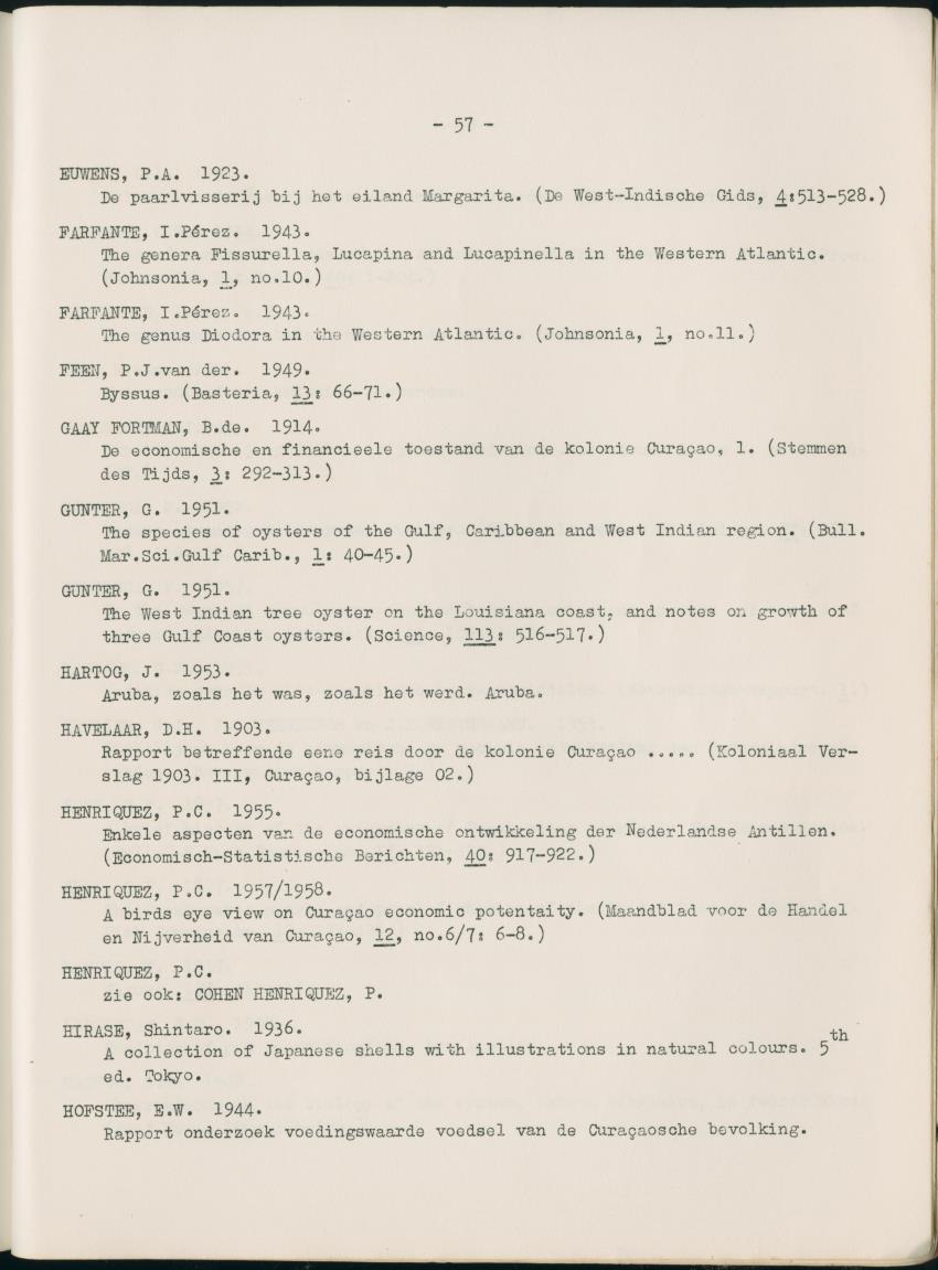 Z  Rapport betreffende het economisch gebruik van weekdieren van de Nederlandse Antillen - New Page