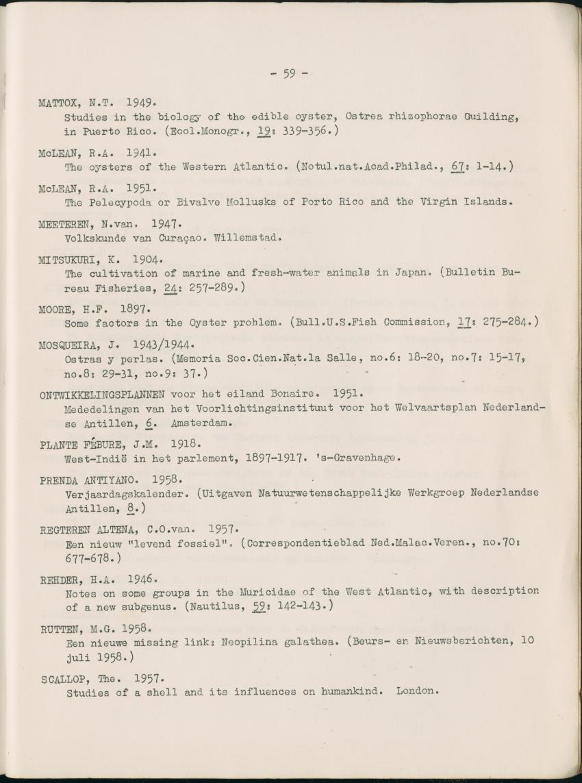 Z  Rapport betreffende het economisch gebruik van weekdieren van de Nederlandse Antillen - New Page