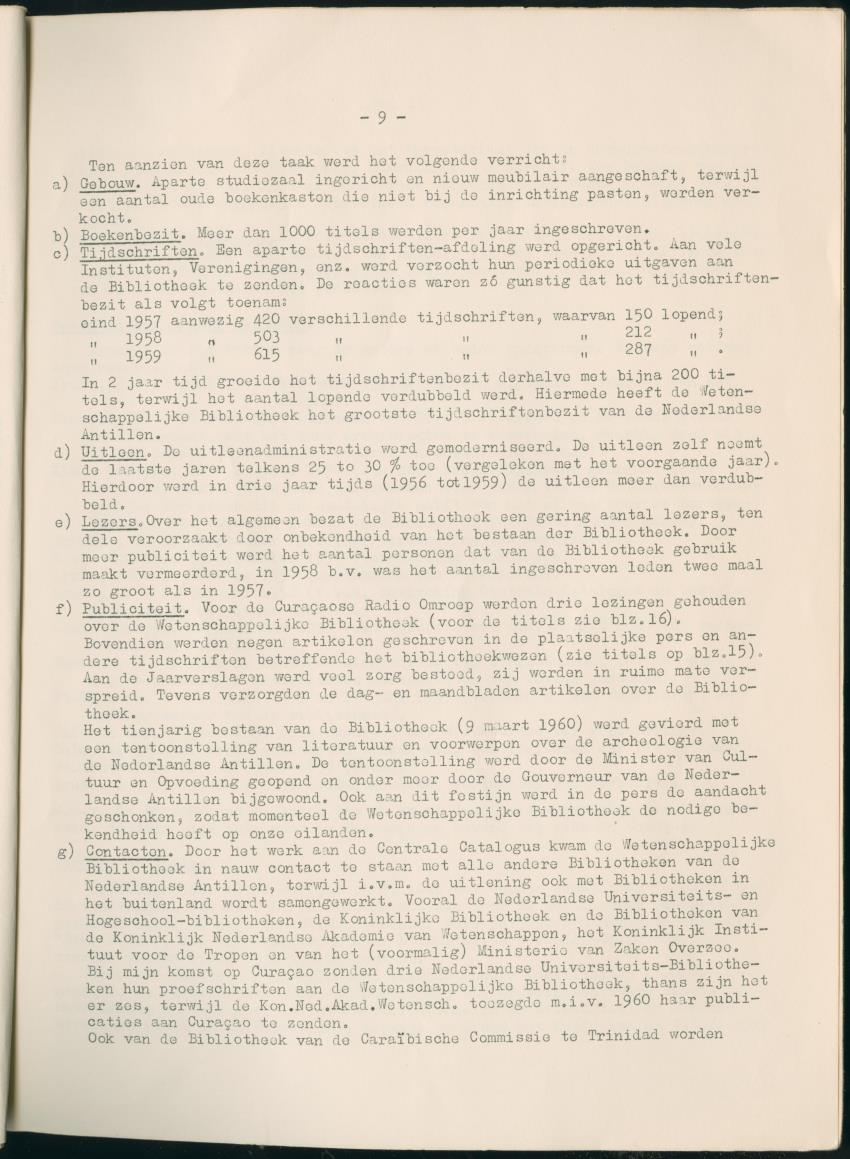Z   Verslag van de werkzaamheden, verricht tijdens zijn verblijf op de Nederlandse Antillen - samenstellen van een centrale catalogus van wetenschappelijke werken in bibliotheken van Curacao - New Page