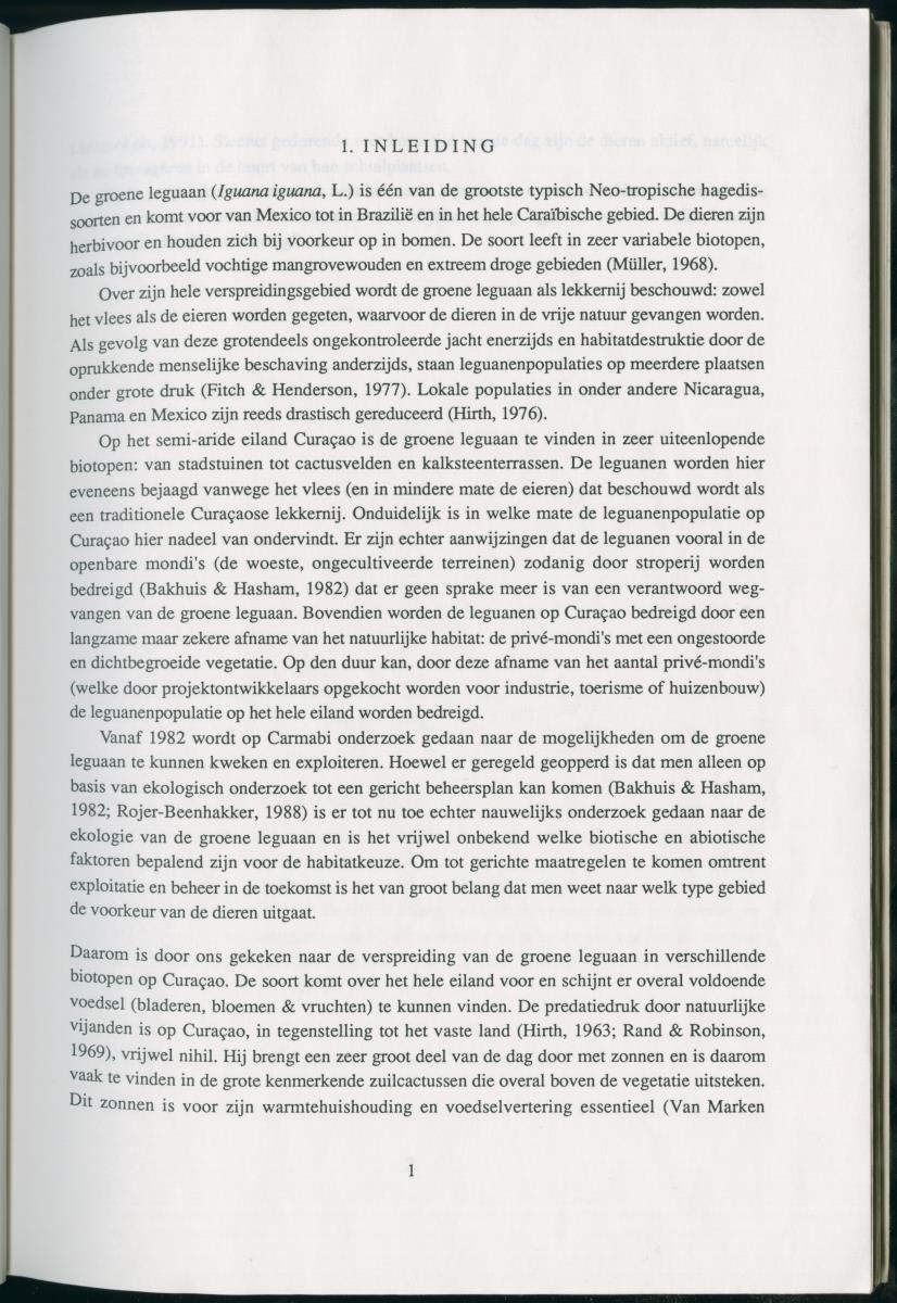 Z   Het voorkomen van de groene leguaan (Iguana iguana) in verschillende habitattypes op Curacao, Nederlandse Antllen - New Page
